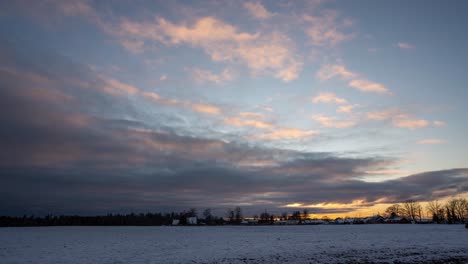 time lapse video of fast moving clouds at sunset time in southern norway