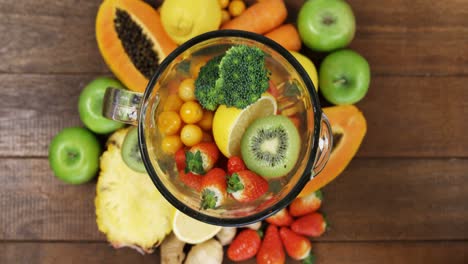 Various-fruits-and-vegetables-in-blender-