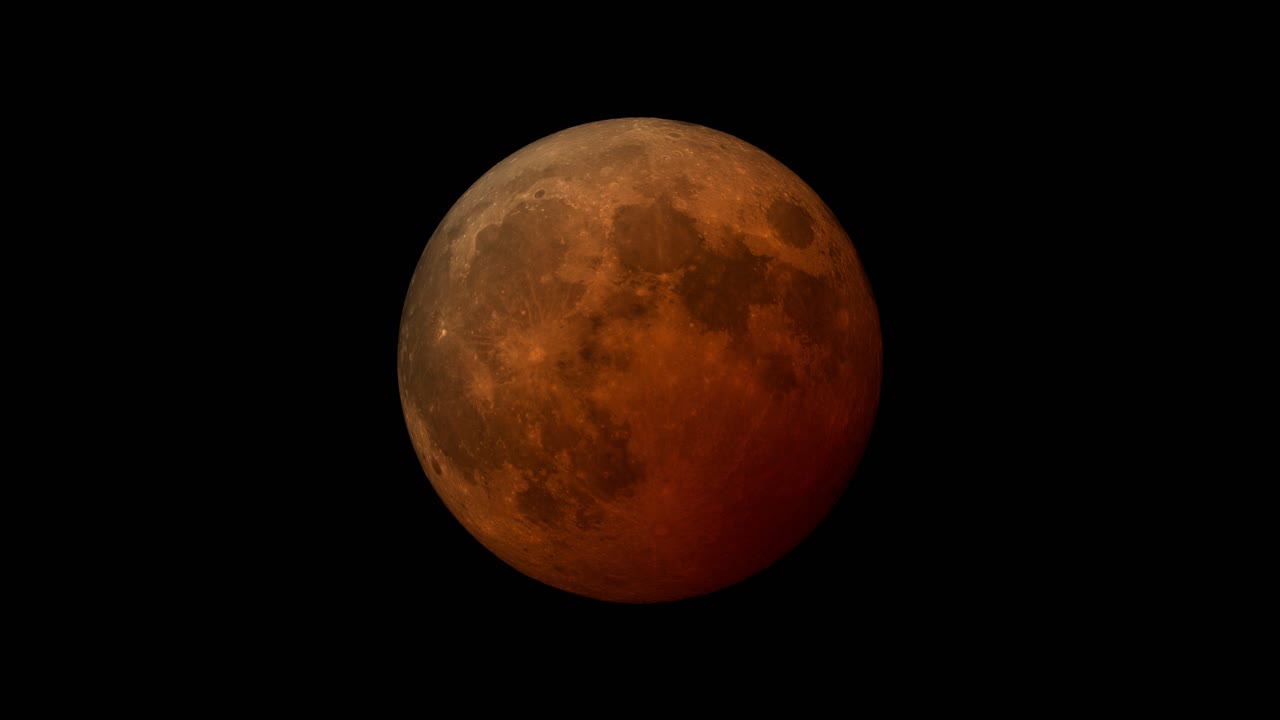 Blood moon eclipse dynamics. A visual explanation of the lunar eclipse process. 4k