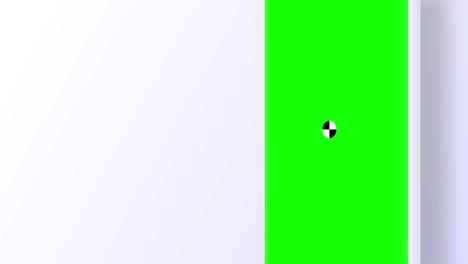 renderizado en 3d de tres teléfonos inteligentes con un fondo blanco. girando en pantalla. con una pantalla verde para una fácil tecla. imagen generada por computadora. fácil de personalizar