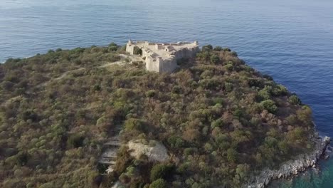 iconic port palermo castle in albania coastline of the riviera in europe