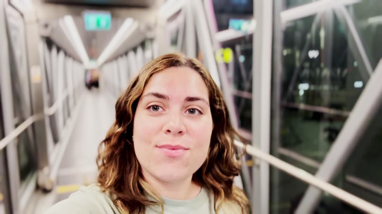Happy Woman Excited for Her Holiday Flight