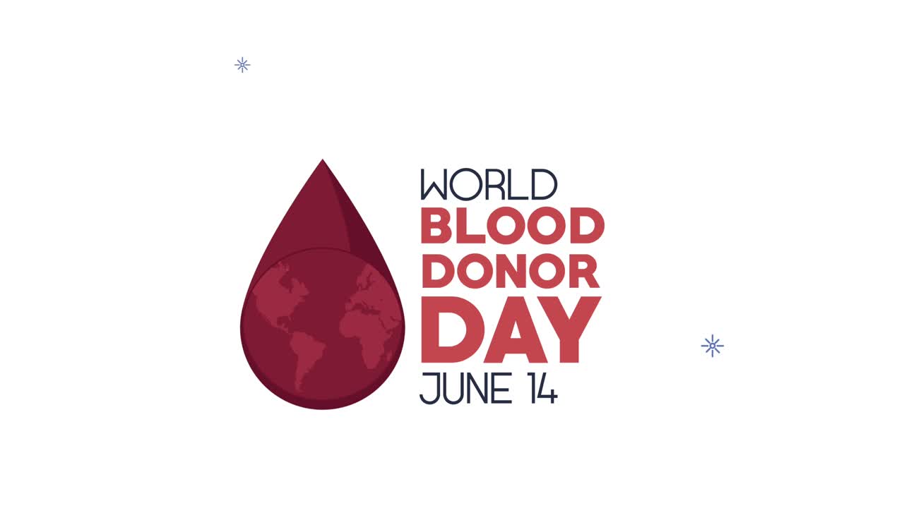 world blood donor day lettering with drop