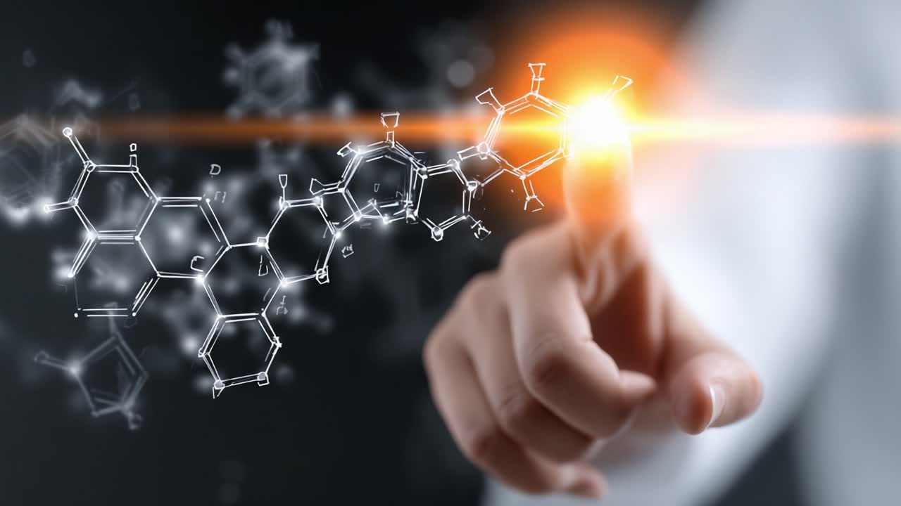 Un primo piano di una mano con una struttura molecolare, che dimostra il legame tra scienza e tecnologia in iniziative di ricerca innovative