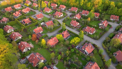 Aerial-view-of-residential-houses-at-spring