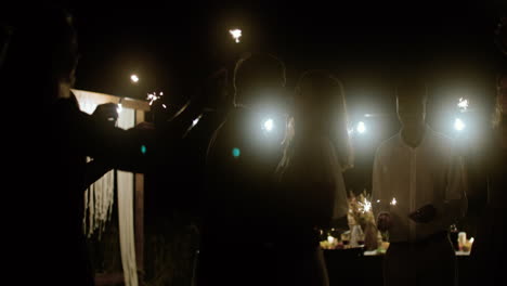 wedding celebration at night