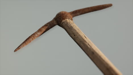 Close-up-of-an-old-rusted-pickaxe-head