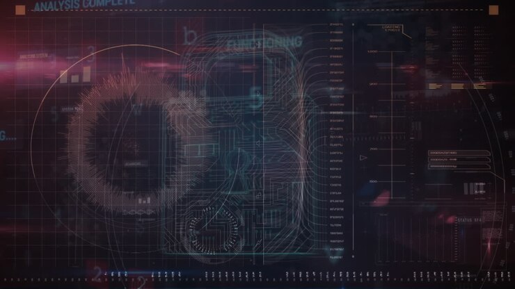 Animation of data processing over padlock