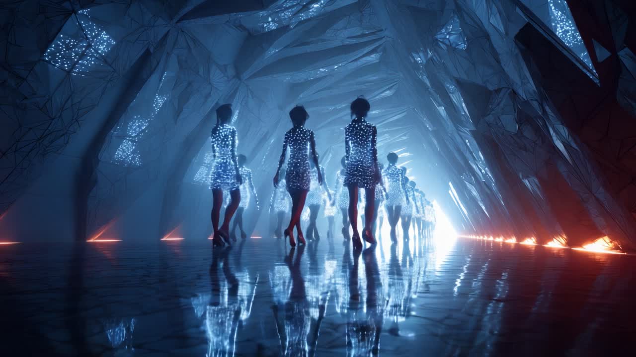 Futuristic Fashion Show in a Cave