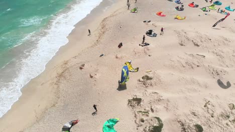 vista desde un avión no tripulado de la playa de las cometas, cabo verde