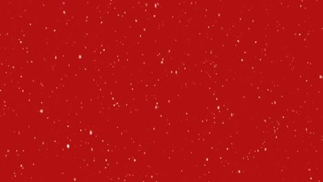 Animation-of-snow-falling-over-red-background