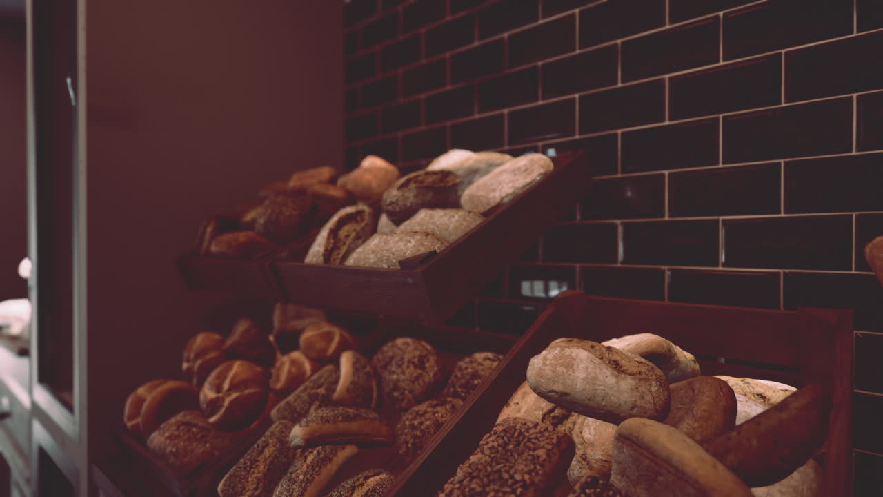 Close-up of Freshly Baked Bread at a Bakery
