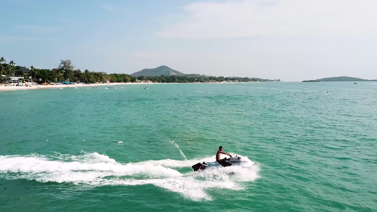 Jet Skiing on a Tropical Beach