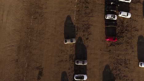 aerial shot of parking lot in spain