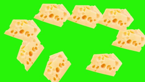 cheese slices animation graphic source element, chroma key