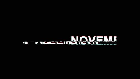 la palabra noviembre en texto blanco sobre un fondo negro