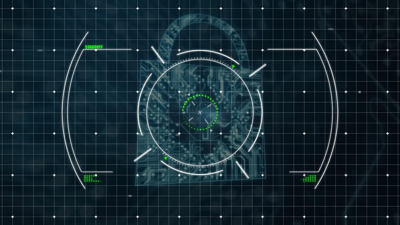 Animation of scope and data processing over online security padlock