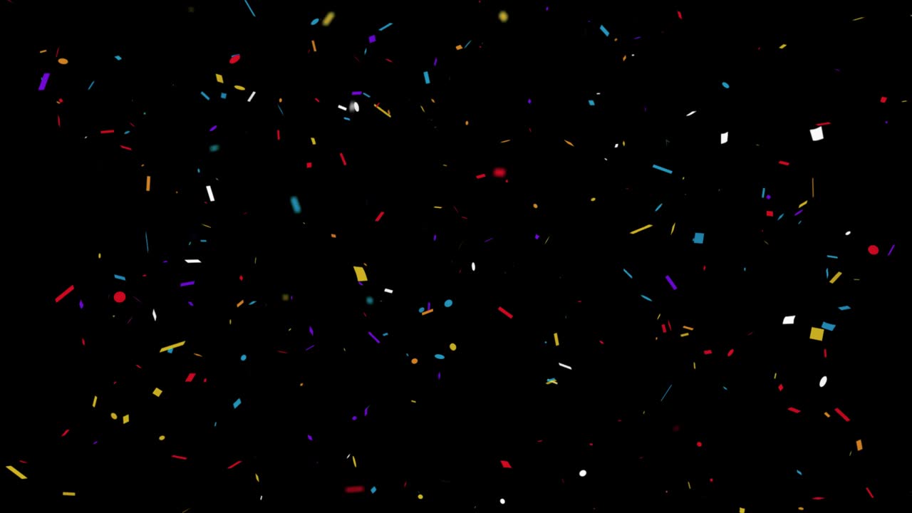 Coriandoli a scoppio multicolore che cadono, particelle, animazione in loop 4K, schermo verde