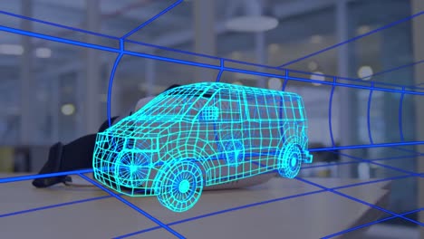 Animation-of-digital-3d-drawing-of-car-over-vr-headset