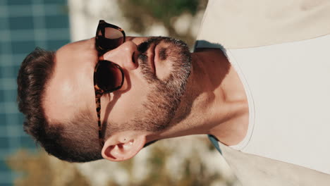 stylish man wearing sunglasses