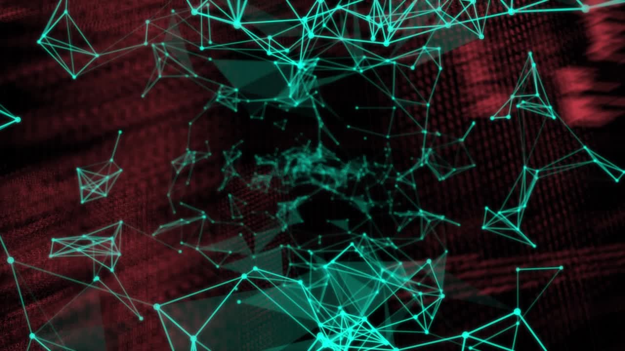 Animation of digital space with data and connections