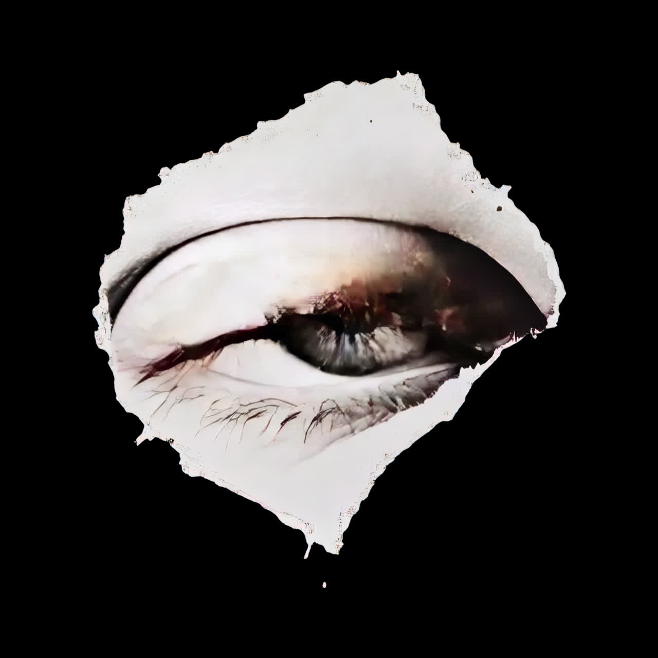 Ripped paper blinking eye animation isolated asset, transparent 4K ...