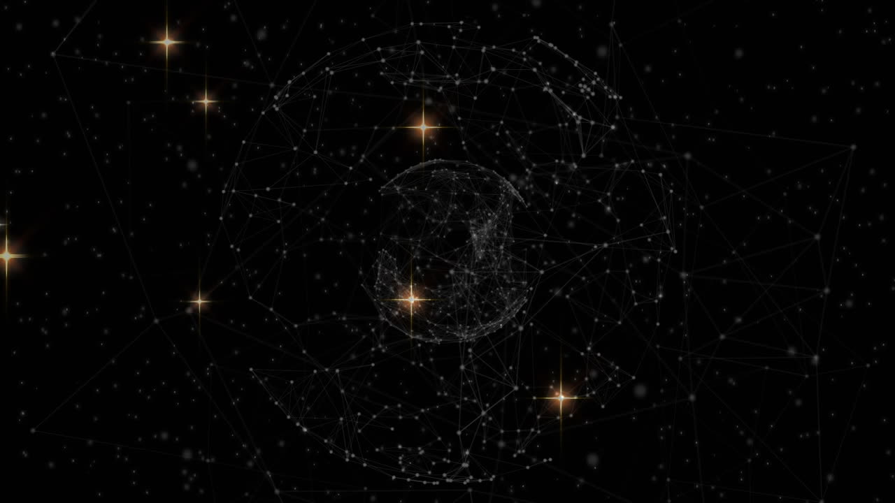 Animation of stars over globe of connections