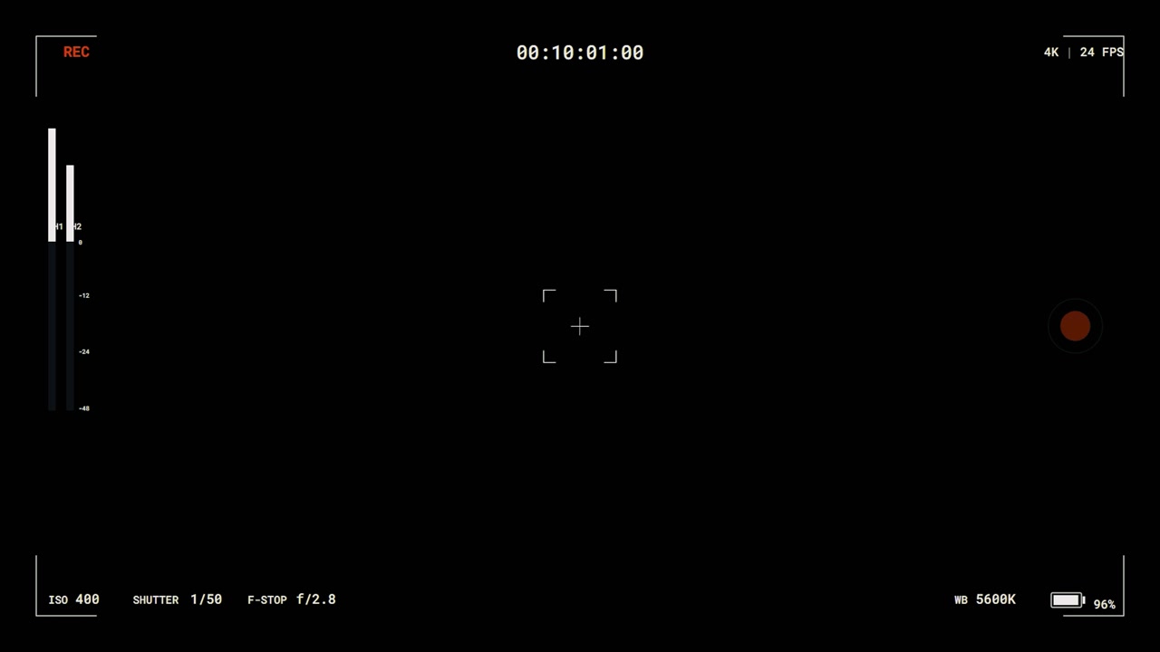 Digital Camera Recording Interface Overlay with Black Background