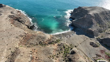 aerial-shot-over-Medio-Almud-beach-on-the-island-of-Gran-Canaria-and-on-a-sunny-day