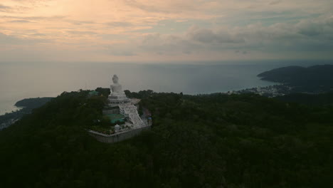 big buddha statue on koh samui sunset view