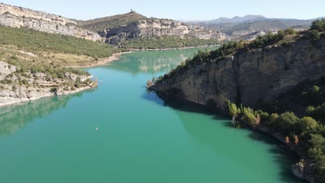 aerial views of mont-rebei canyon in the catalan pyrenees