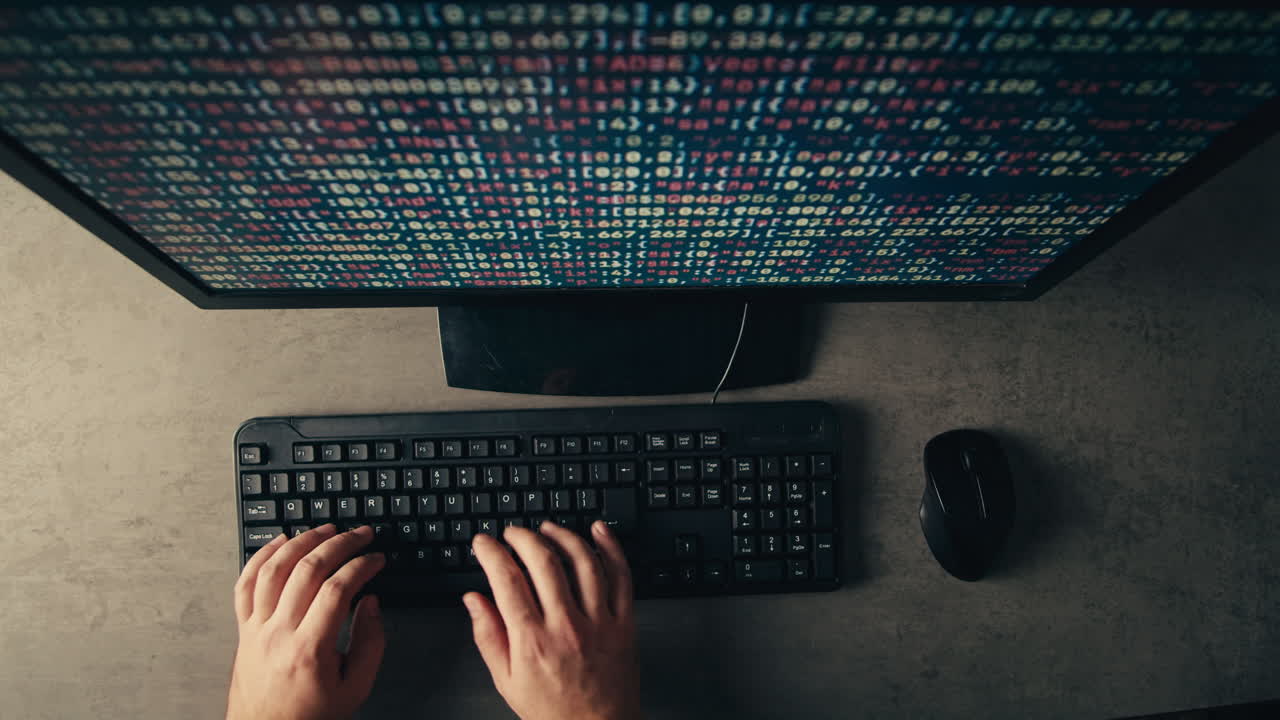 persona codificando en una computadora