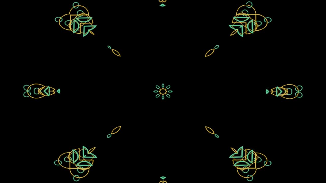 컬러풀한 칼레도스코프 기하학적 선 패턴 운동 배경