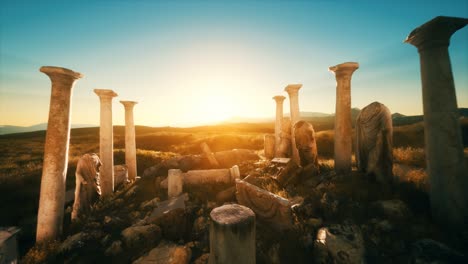 Ruinas-Del-Antiguo-Templo-Romano-Al-Atardecer