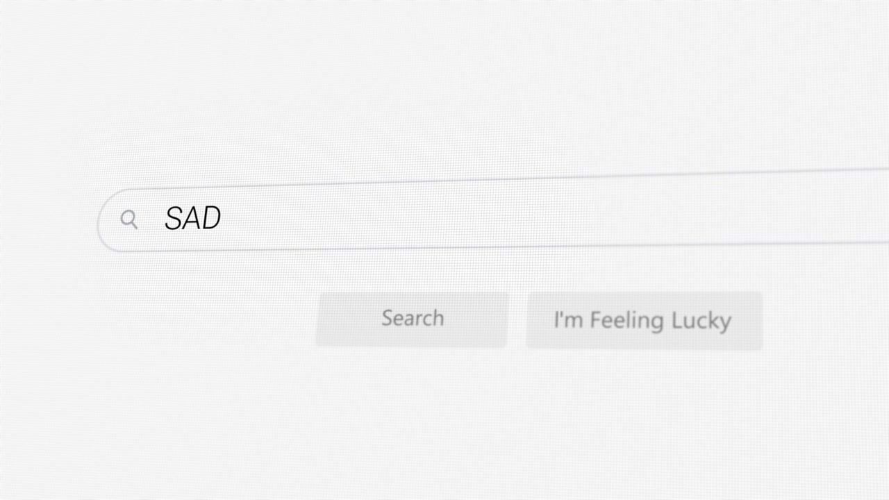 Søger efter SAD på internetbrowser