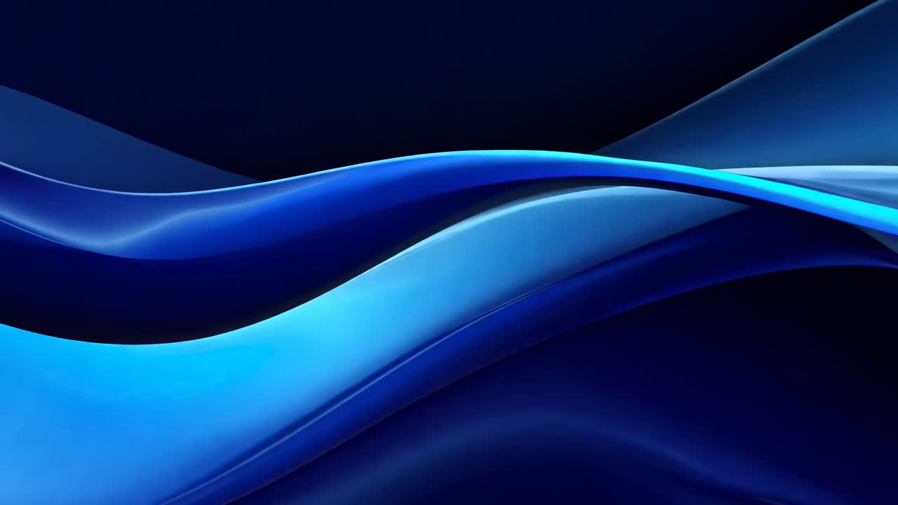 Abstract video concept with flowing blue waves on a dark background