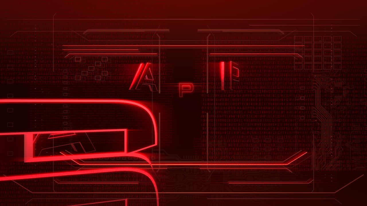 Animation text Happy Easter and cyberpunk animation background with computer chip and neon lights 1