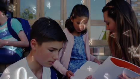 Group-of-kids-studying-on-the-stairs