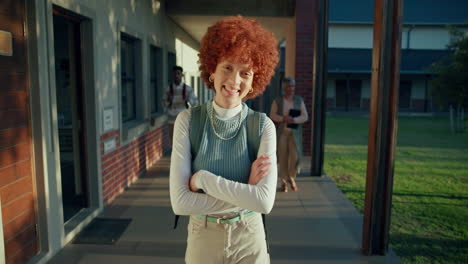 young woman on university campus