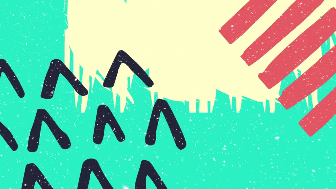 파란색 배경에 움직이는 모양의 애니메이션