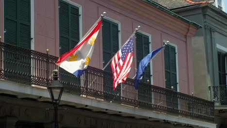 new orleans united states louisiana flags slow motion wind