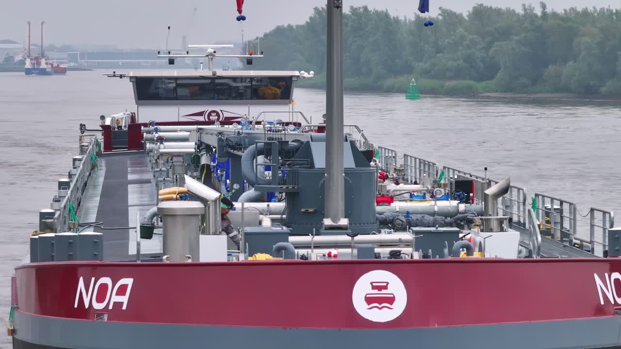 Tanker ship on a river