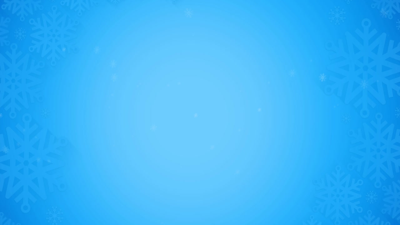 파란색 배경에 떨어지는 눈송이의 애니메이션