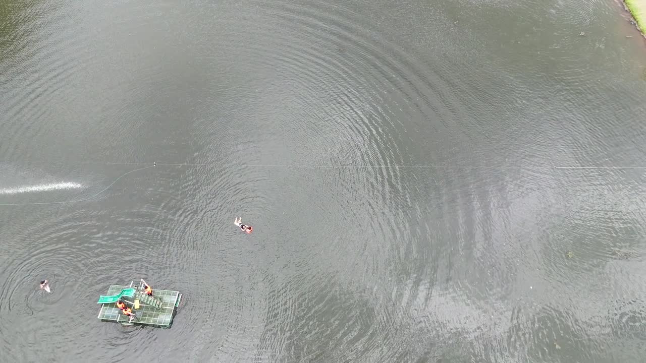 Aerial images of a lake in Poas Volcano, Costa Rica, Poas, Alajuela