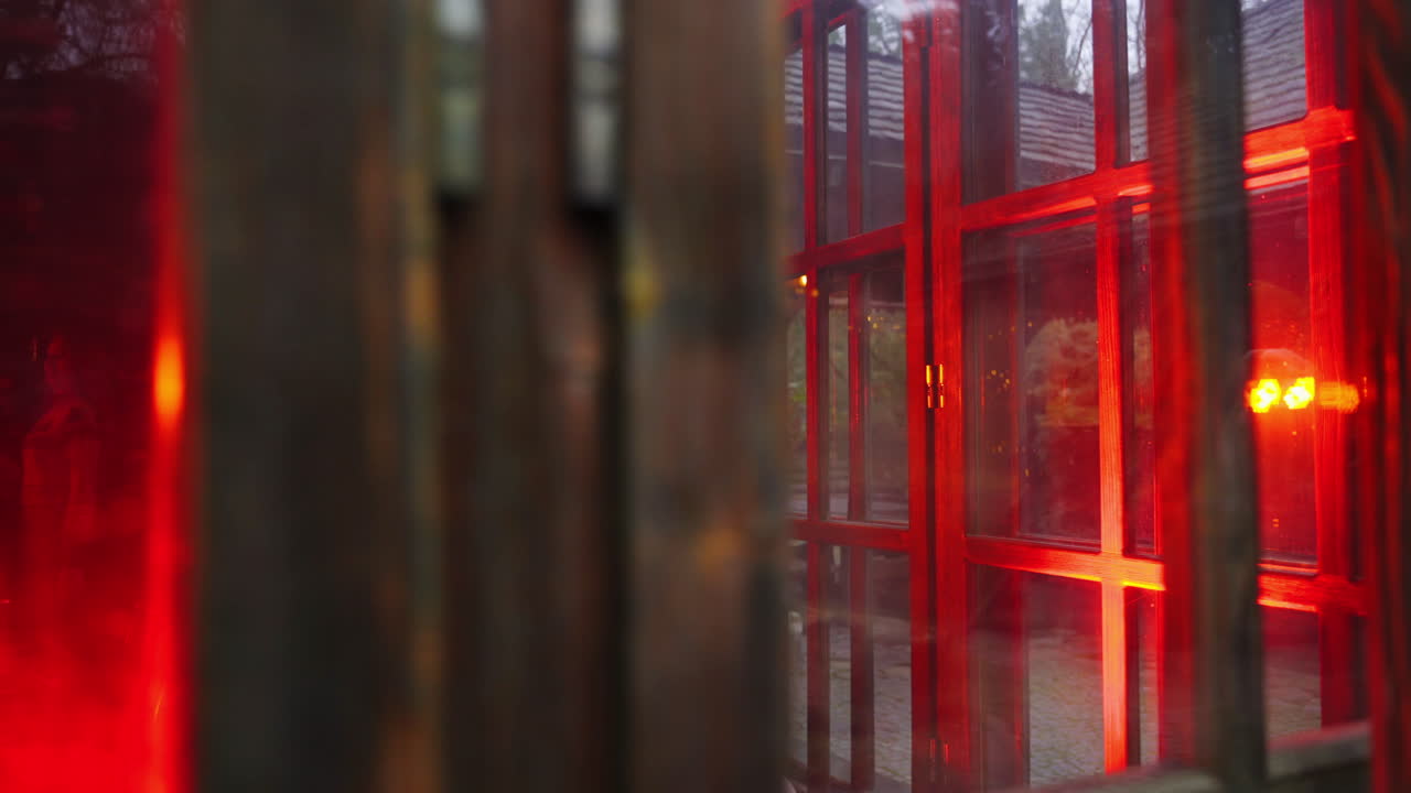 Excited young couple holding hands and enters newly rented apartment. Happy young people in warm house. Love story concept.