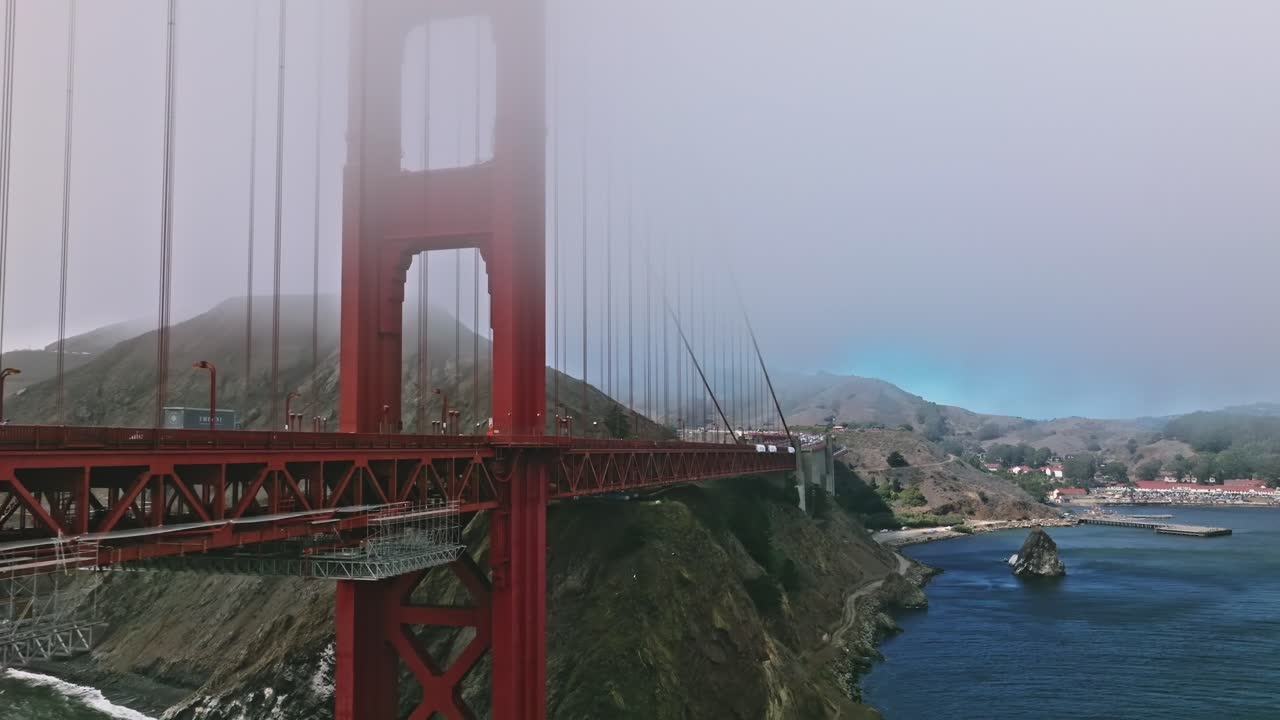 San Francisco Golden Gate Bridge Poking Through Fog