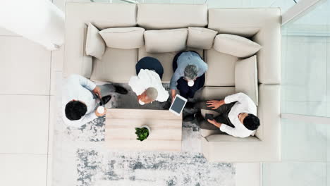 Corporate,-lounge-and-business-people-on-sofa