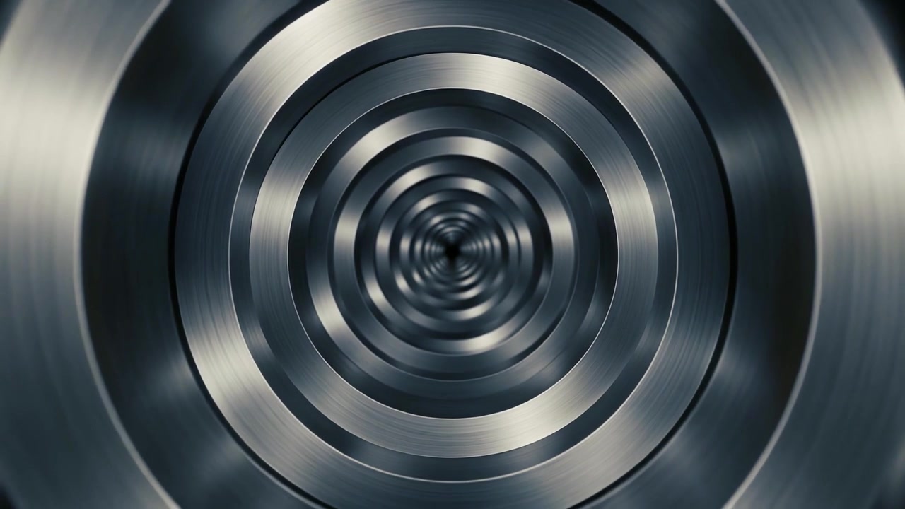 Abstract Motion Background of Rotating Brushed Metal Rings
