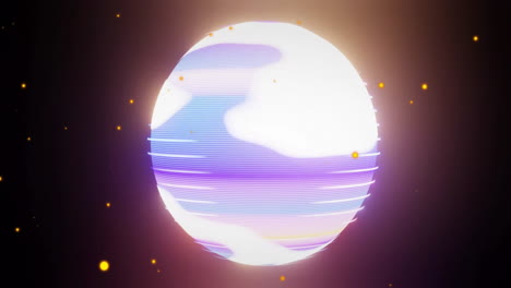 animation of glowing light spots moving over globe on black background