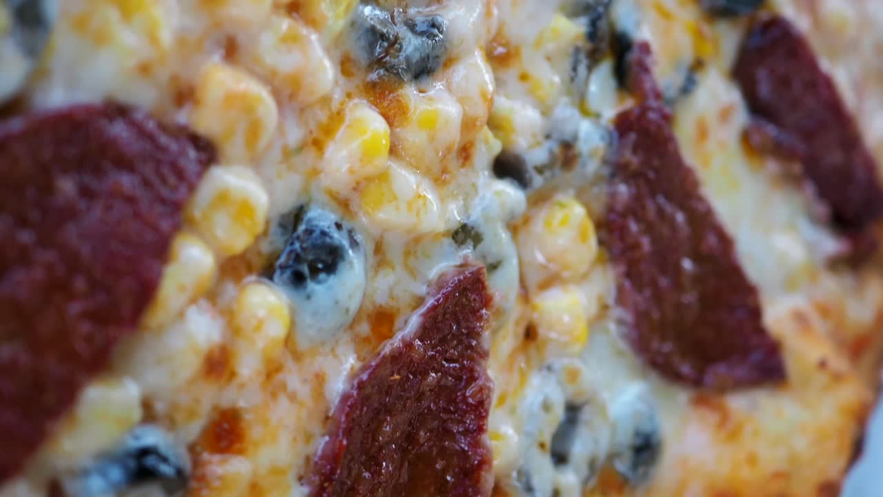 맛있는 피자의 클로즈업